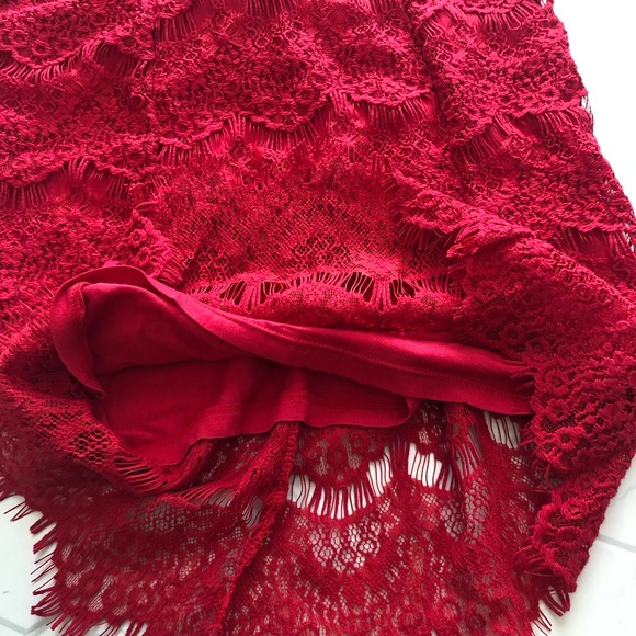 Free People Daydream Lace Dress in Cherry NWT - Picture 14 of 15